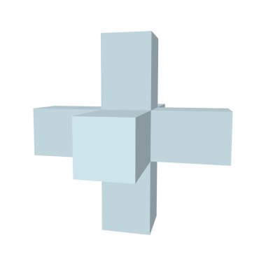 Soyut geometrik 3d nesne. Vektör çizim.