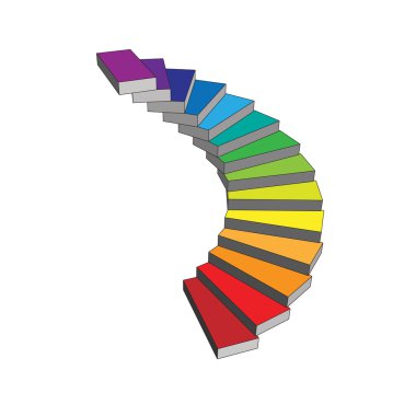 Beyaz bir arka plan üzerinde izole merdiven.