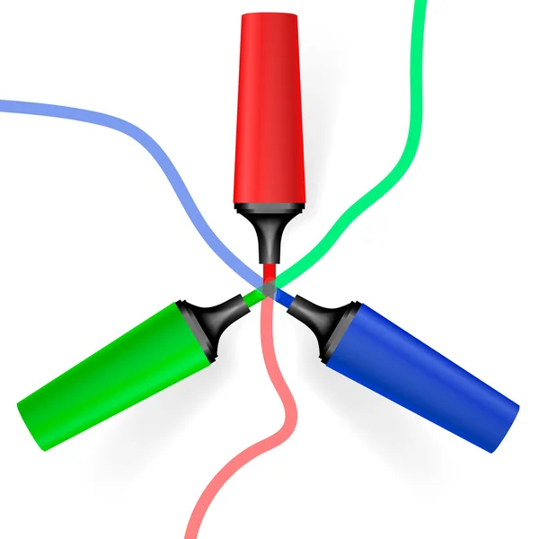 Zvýrazňovače izolovaných na bílém pozadí. — Stockový vektor