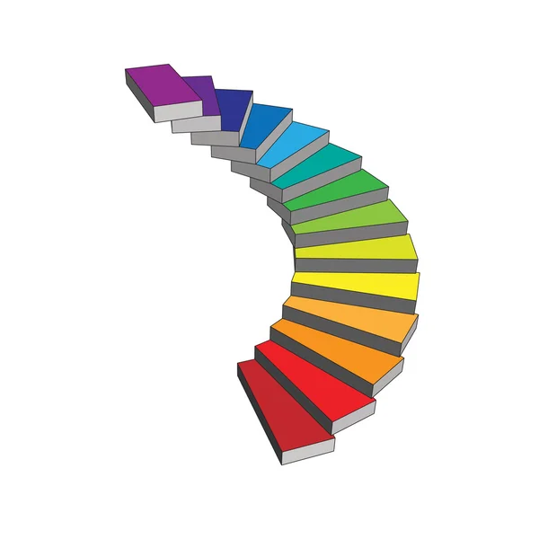 Trappa isolerad på en vit bakgrund. — Stock vektor