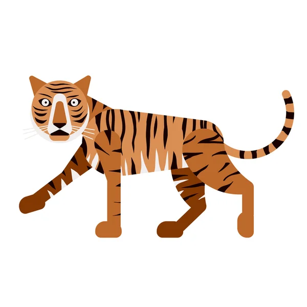 Tigre abstracto aislado sobre un fondo blanco.Vector illustratio — Archivo Imágenes Vectoriales