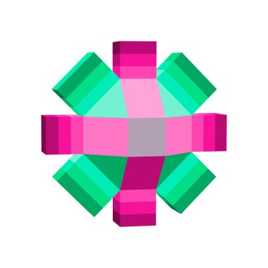 Beyaz arka plan üzerinde izole soyut geometrik 3d nesne. Vecto