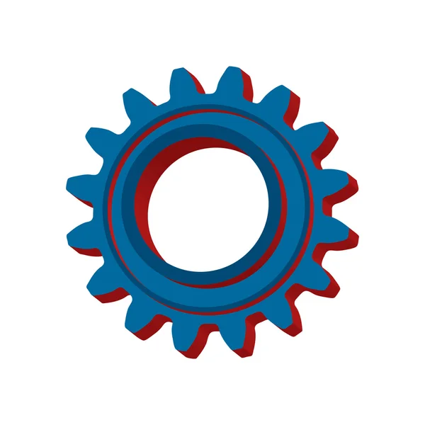 3d cogwheel icon isolated on white background. Vector illustrati — Stock Vector