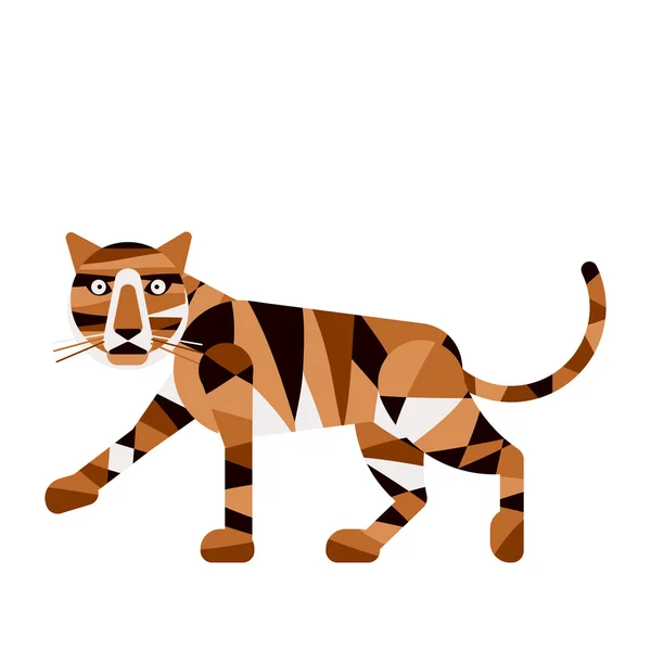 Tigre abstrato isolado em um fundo branco.Vector illustratio — Vetor de Stock