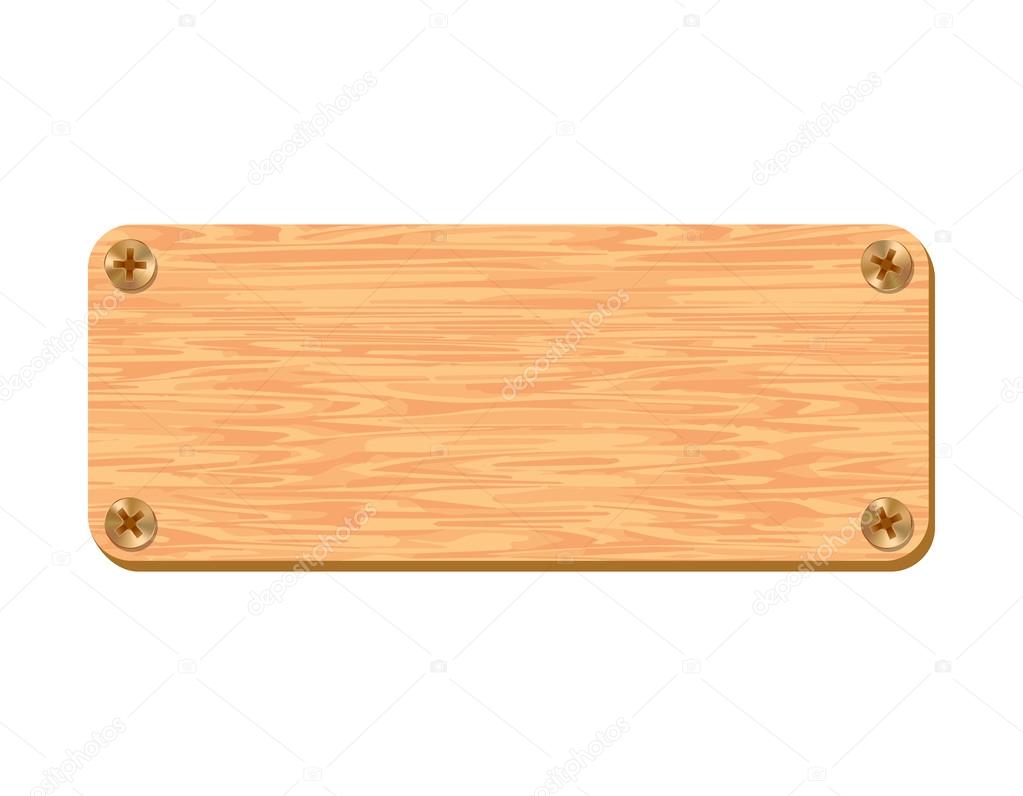 Blank wooden plate isolated on white background. Vector illustra