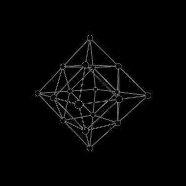 Moleküler yapısı bir octahedron şeklinde. Vektör illustr