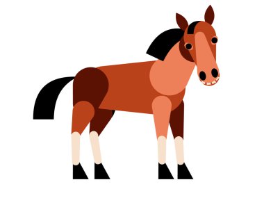 Beyaz arka plan üzerinde izole soyut at. Vektör çizim