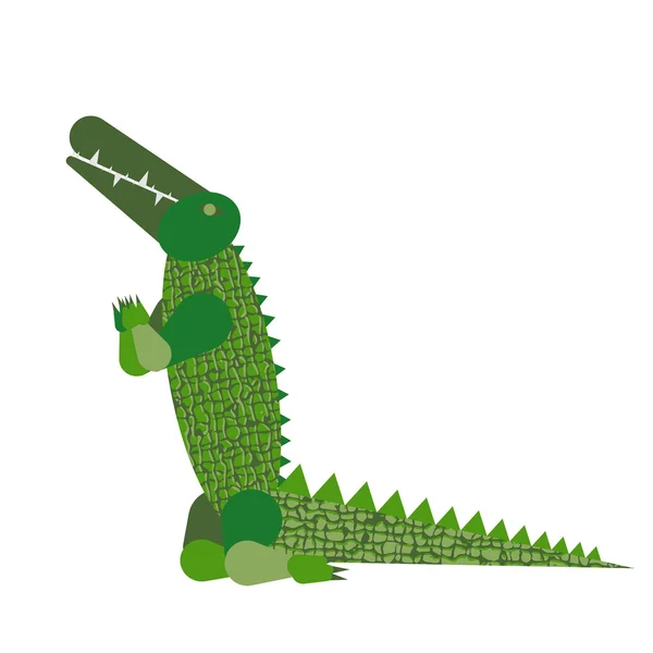 Abstraktes Krokodil betet isoliert auf weißem Hintergrund. Vektorkrank — Stockvektor
