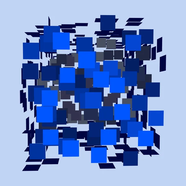 Abstraktní polygonální nefunkční 3d krychle. Vektorové ilustrace. — Stockový vektor