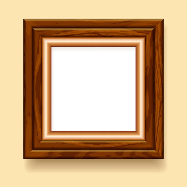 Realistic wooden frame.Vector illustration. — Stock Vector