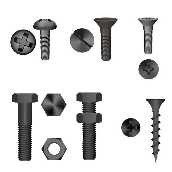 metal vida izole üzerinde beyaz arka plan ayarlayın. Vektör illustra