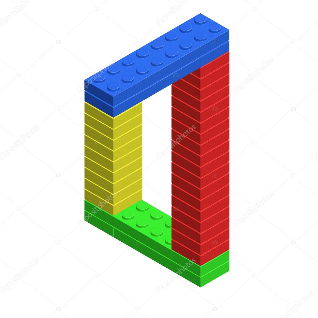 3D isometric incredible figure from plastic construction bricks.