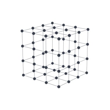 Bir küp şeklinde moleküler kafes. 