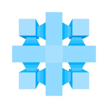 Soyut geometrik 3d nesne. Vektör çizim.