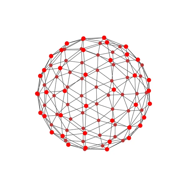 Réseau moléculaire en forme de sphère. Illustration vectorielle . — Image vectorielle