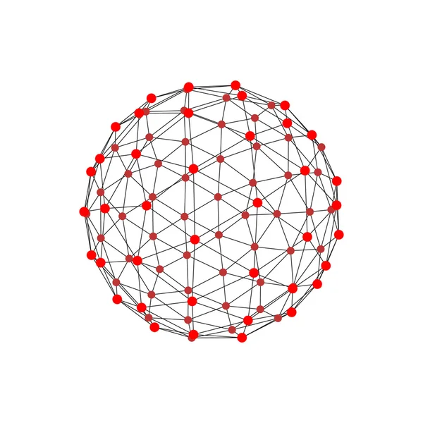 Молекулярная решетка в виде сферы. Векторная иллюстрация . — стоковый вектор