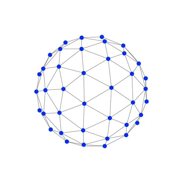 Réseau moléculaire en forme de sphère. Illustration vectorielle . — Image vectorielle