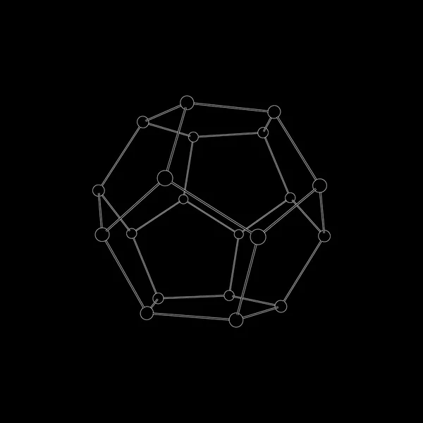 十二面体形式的分子结构。矢量这 — 图库矢量图片