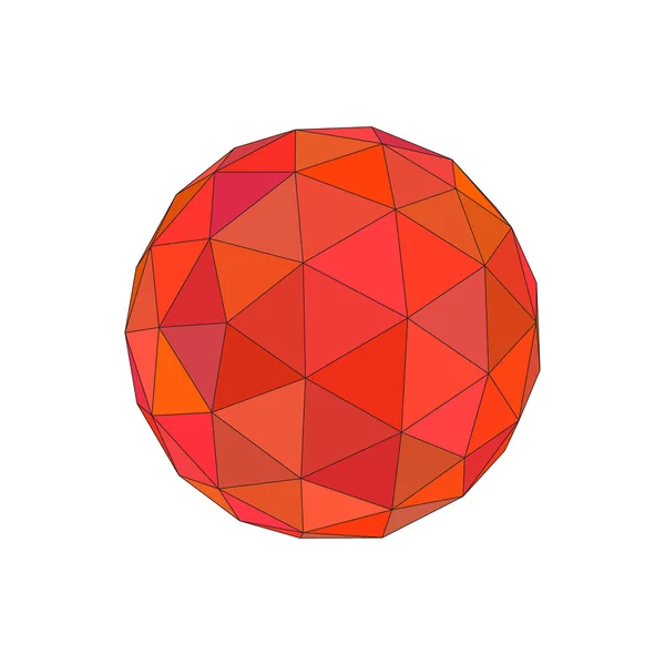 Абстрактная сфера многоугольная изолированная на белом фоне. Вектор — стоковый вектор
