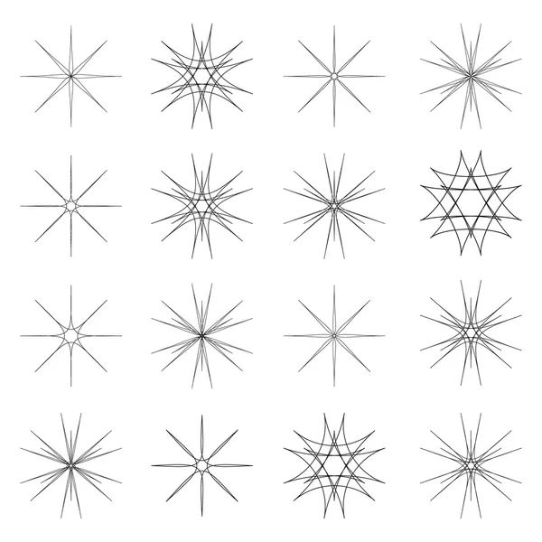 様々 な抽象的な幾何学的な記号セットです。ベクター アウトライン illustratio — ストックベクタ