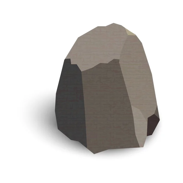 Камень изометрически изолирован на белом фоне. Векторные иллюстрации — стоковый вектор