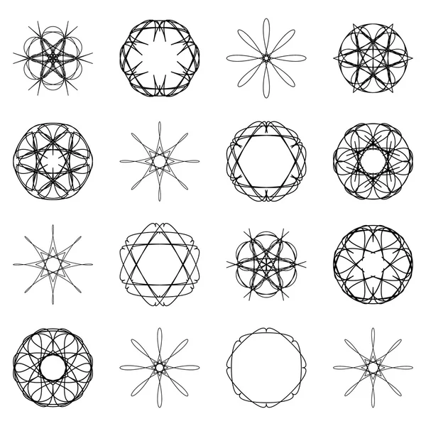 Varios conjunto de símbolos geométricos abstractos.Esquema vectorial ilustración — Archivo Imágenes Vectoriales