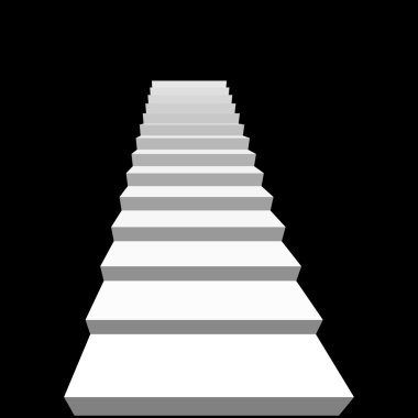 Siyah arka plan üzerine izole merdiven.