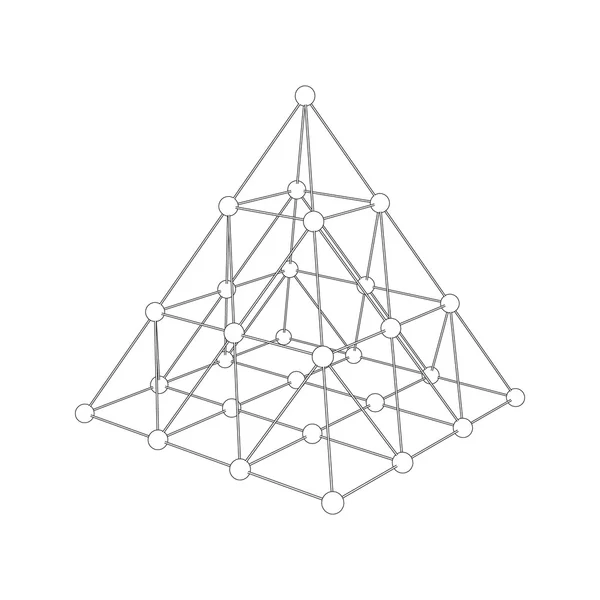 Μοριακή δικτυωτό πλέγμα με τη μορφή μια tetrahedron. — Διανυσματικό Αρχείο