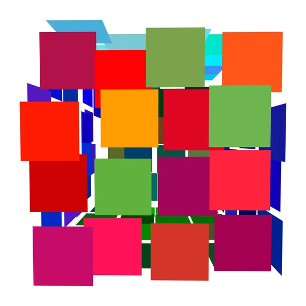 Cube 3d cassé abstrait. Isolé sur fond blanc . — Image vectorielle