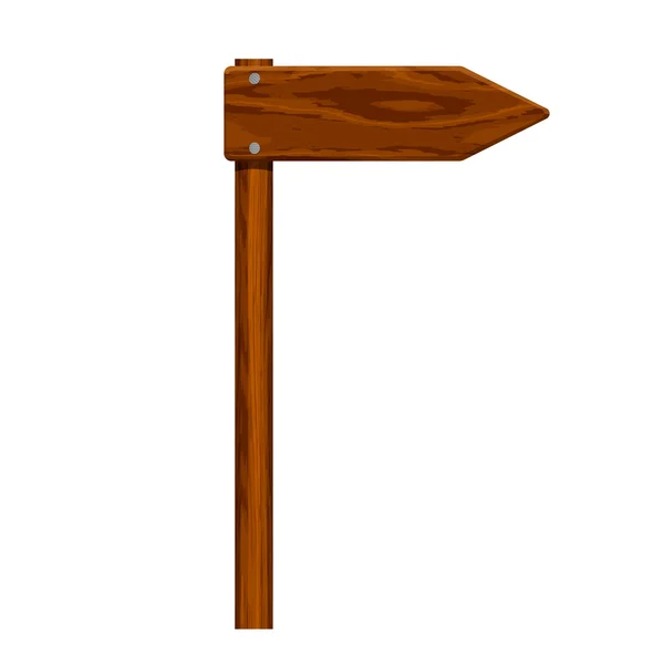 Flecha de madera realista clavado aislado sobre fondo blanco. Vect. — Vector de stock