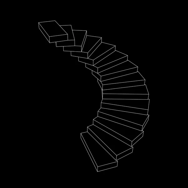 Трёхмерное очертание лестница. — стоковый вектор