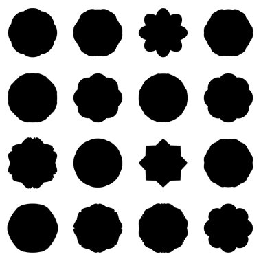 Çeşitli geometrik sembol kümesi soyut. Vektör siluet illustra