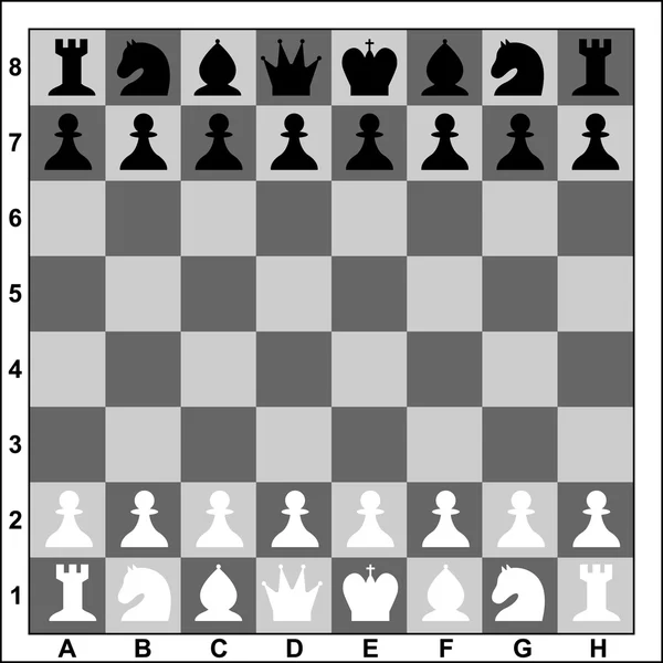 国际象棋棋盘与黑色和白色的数字。矢量图. — 图库矢量图片