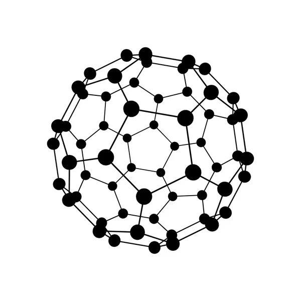 Estructura molecular en forma de esfera. Ilustración vectorial — Archivo Imágenes Vectoriales
