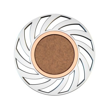 Daire .3d işleme illüstrasyon şeklinde metal rozeti.