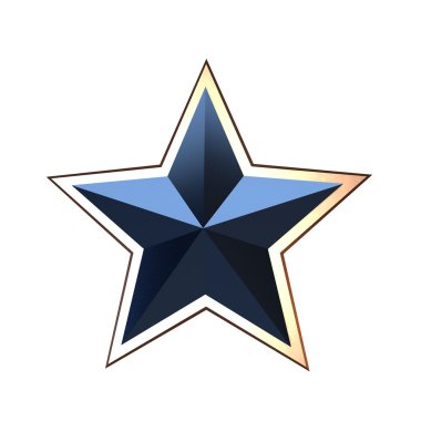 Beyaz arka plan üzerinde izole metalik yıldız. 