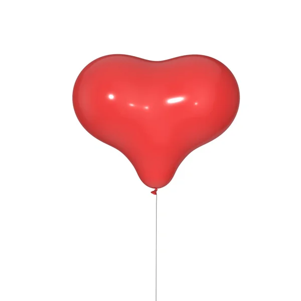 Воздушный шар в форме сердца на белом фоне . — стоковое фото