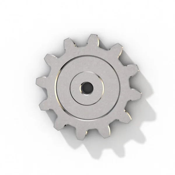 Cogwheel metálico sobre fundo branco . — Fotografia de Stock