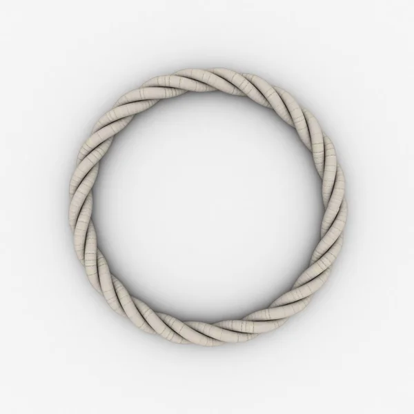 Rope frame in form of circle.3D rendering illustration. — Stock Photo, Image