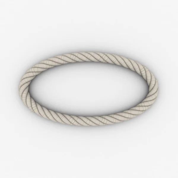 Cadre de corde en forme d'ovale.Illustration de rendu 3D . — Photo