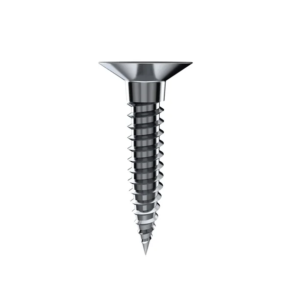 Metallic screw. 3D rendering illustration. — Stock Photo, Image