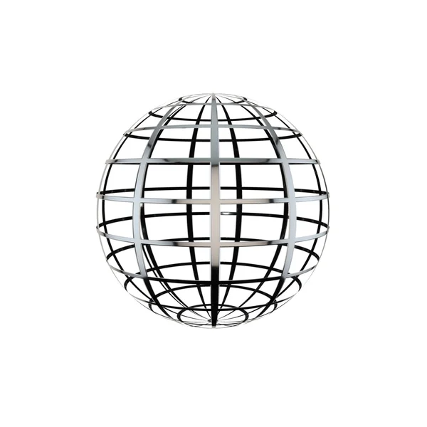 Sphere from metal grid isolated on white background. — Stock Photo, Image