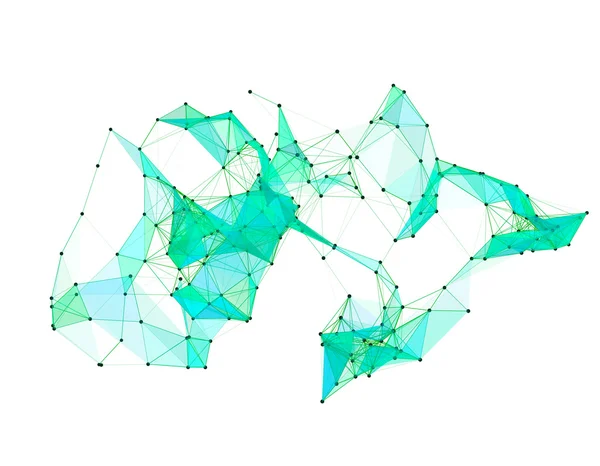추상 분자 격자 네트워크입니다. 추상 다각형 모양. — 스톡 벡터