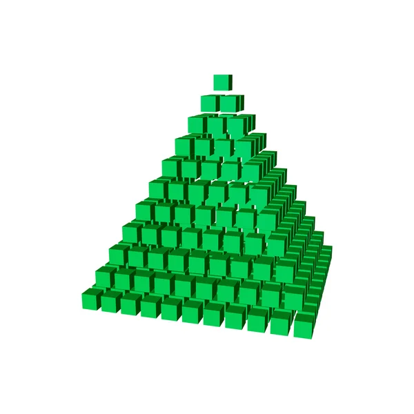 Abstrakcja 3d piramidy z kostki. Ilustracja wektorowa. — Wektor stockowy