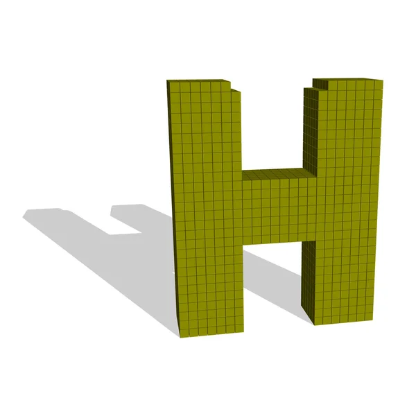 3d pixelated letra maiúscula H. 3d ilustração vetorial . — Vetor de Stock