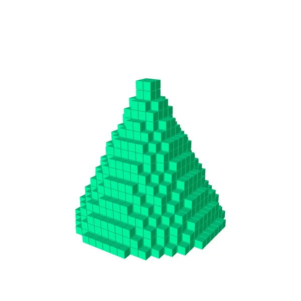 3D pixel cone.Vector ilustração . — Vetor de Stock