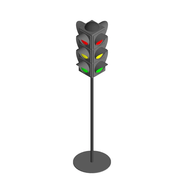 Közlekedési lámpa. vektor-színes illustration.3d 3D izometrikus styl — Stock Vector
