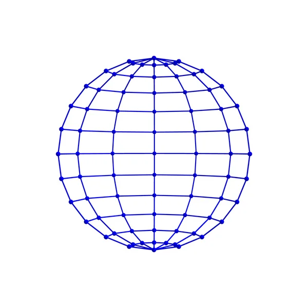 Молекулярная решетка. Абстрактный глобус. Изолированный на белом фоне . — стоковый вектор