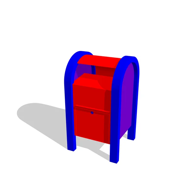 3D γραμματοκιβώτιο. Απομονωμένα σε λευκό φόντο. Εικονογράφηση διάνυσμα. — Διανυσματικό Αρχείο