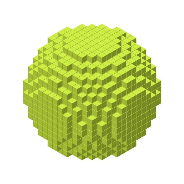 3d pixel sphere.Vector illustration.3d style isométrique . — Image vectorielle
